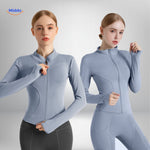 FlexiFit Pro yoga jacket in duo blue with modern design.