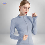 FlexiFit Pro yoga jacket in blue with sporty, athletic fit.