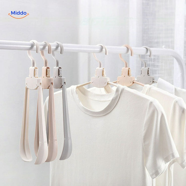 FlexiHanger Pro portable folding clothes hanger for travel and home organization.