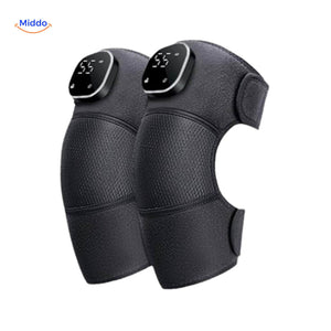 FlexiHeat heated knee massager with cordless rechargeable design for pain relief.