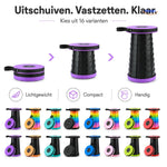 Flexistool stool fully extended with secure locking mechanism engaged and ready.