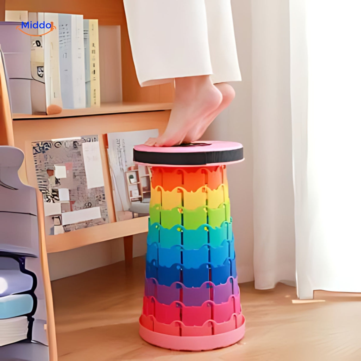 Flexistool lightweight construction makes this adjustable stool easy to carry anywhere.