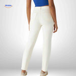 Flexiva white skinny-fit jeans shown from the back.