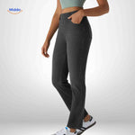 Flexiva black skinny-stretch jeans displayed from side angle.