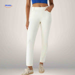 Flexiva white slim-fit jeans with comfort stretch technology.