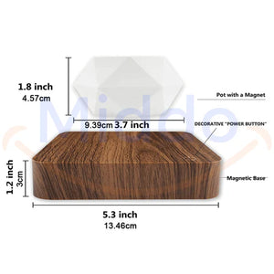 FloatPot levitating pot specifications including dimensions and technical details.