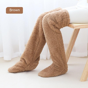 Brown FluffSoks cozy winter socks ideal for cold season comfort.
