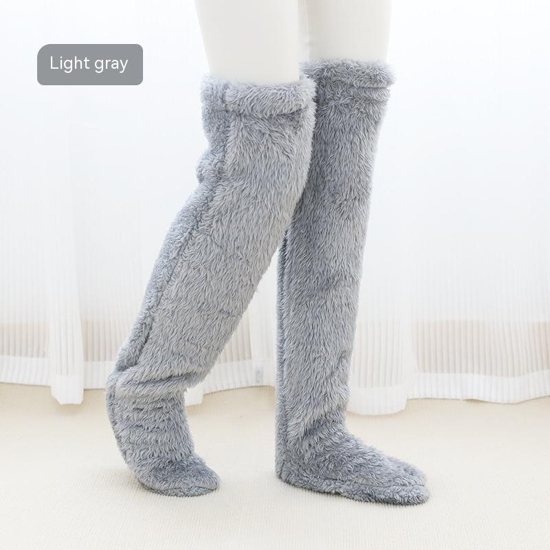 Light gray FluffSoks comfortable socks perfect for winter season.