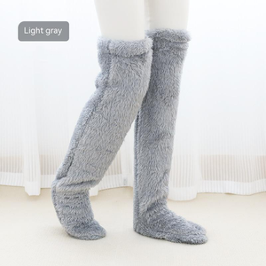 Light gray FluffSoks comfortable socks perfect for winter season.