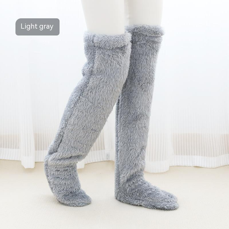 Light gray FluffSoks comfortable socks perfect for winter season.