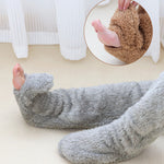 Close-up of FluffSoks non-slip grip sole for secure traction and safety.