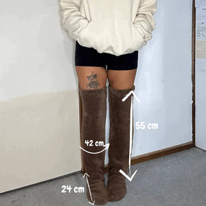 FluffSoks knee-high sock size and fit measurement reference guide.
