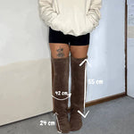 FluffSoks knee-high sock size and fit measurement reference guide.