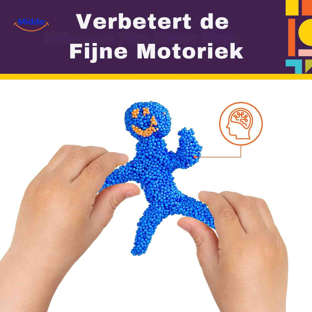 Foam clay figure demonstrating fine motor skill development for young learners.