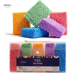 Five foam clay modeling blocks in protective storage box.