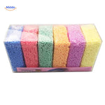 Soft pastel color foam clay set in transparent box for easy visibility.