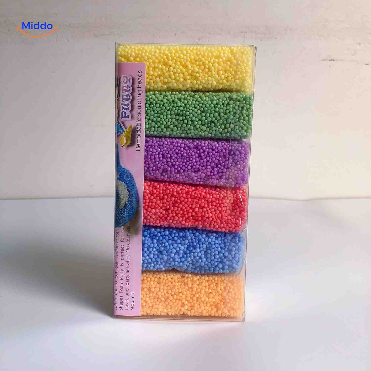 Six-color foam clay set in box for creative kids play and learning.