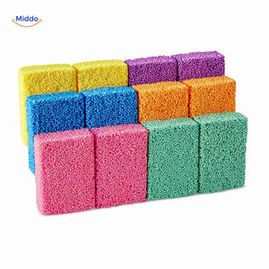 Twelve color foam clay blocks arranged in a row for ultimate creative options.