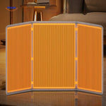 Compact foldable infrared warmer for convenient portable heating.