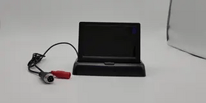 Foldable baby car monitor with cables and simple setup installation.
