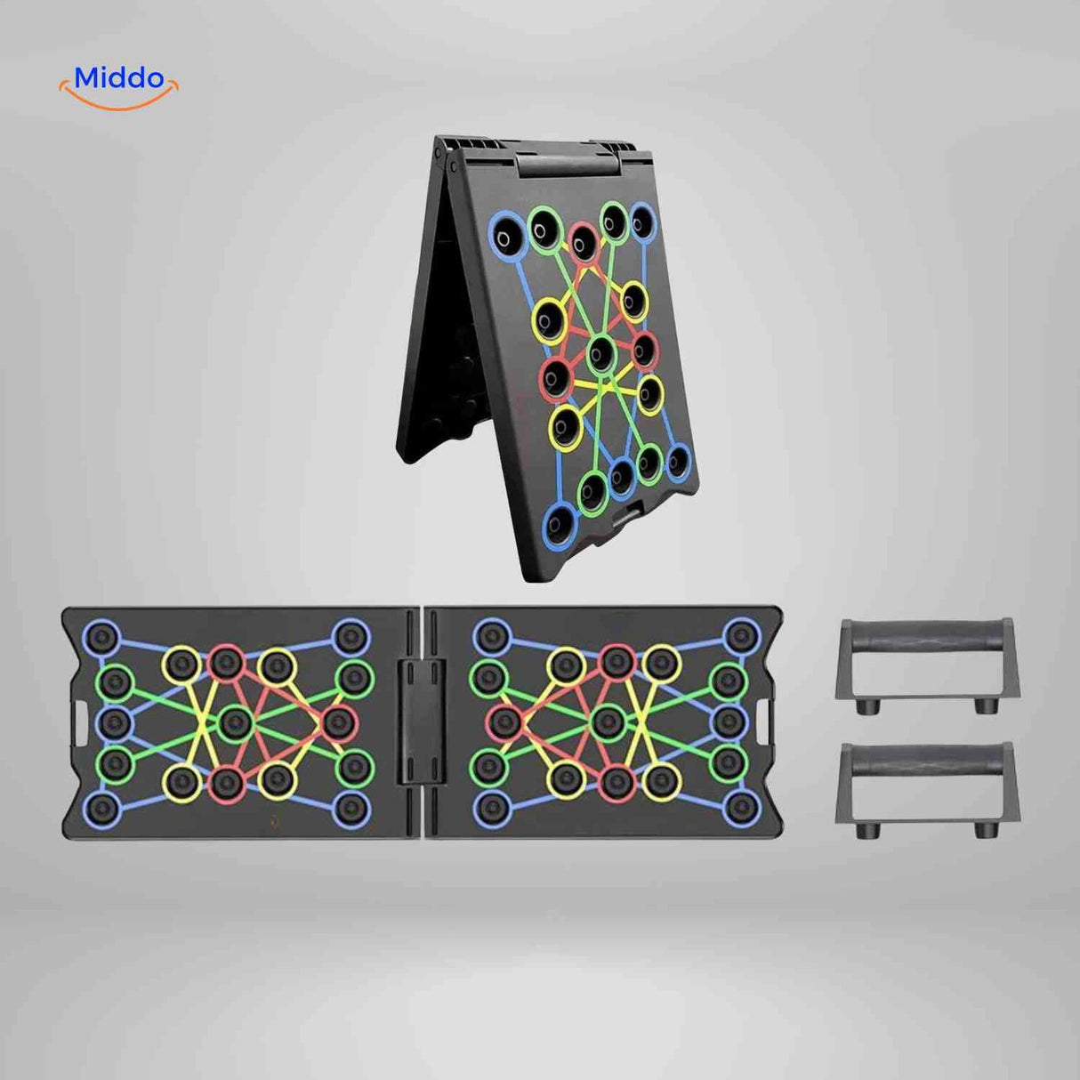 Compact folded design with detachable handles for easy storage and portability.
