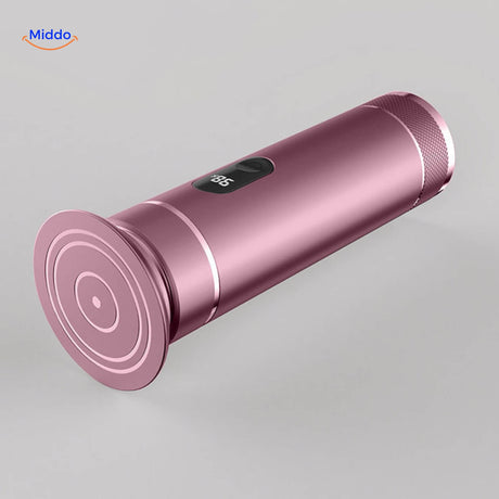 Rose gold electric foot file combining style with callus removal.