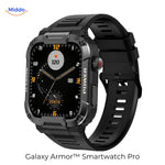 Galaxy Armor Pro in black, durable smartwatch with advanced features and rugged build.