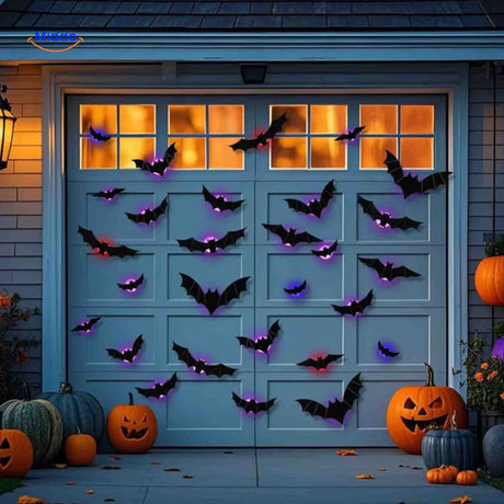 3D LED bat light decoration for garage Halloween display.