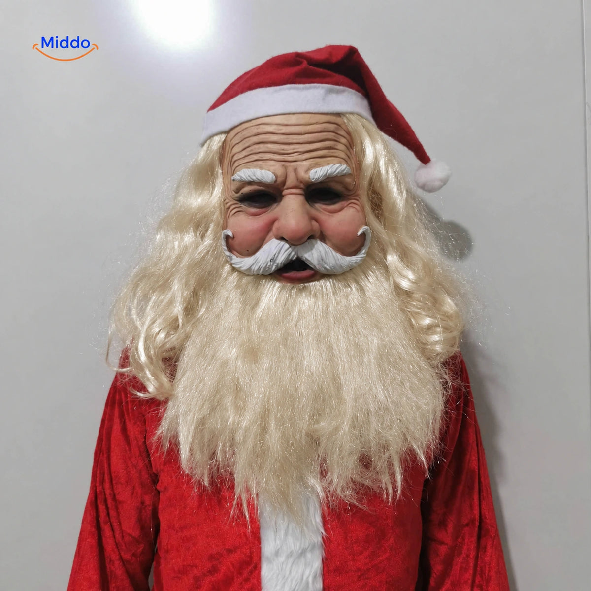 Gerontix Classic Santa mask with golden blond hair and beard