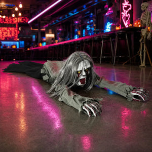 GhostEcho™ Long-Haired Crawling Ghost | Voice-Activated Halloween Fright - lifestyle