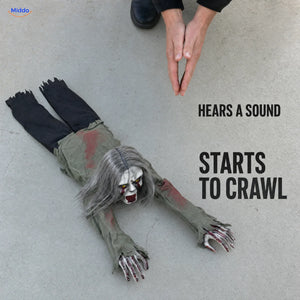 GhostEcho™ Long-Haired Crawling Ghost | Voice-Activated Halloween Fright - usage