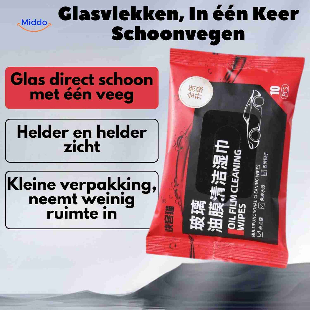Quick glass window cleaning with ClearView wipes for crystal clear results.