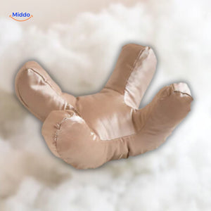 Glow pillow support ideal for both face and back sleepers seeking wrinkle relief.