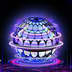 LED boomerang ball glowing bright blue, showcasing vibrant light-up color feature.