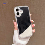 GlowSand phone case black to white gradient liquid sand ombre design.