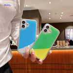 GlowSand phone cases blue green and yellow overflow gradient liquid design.