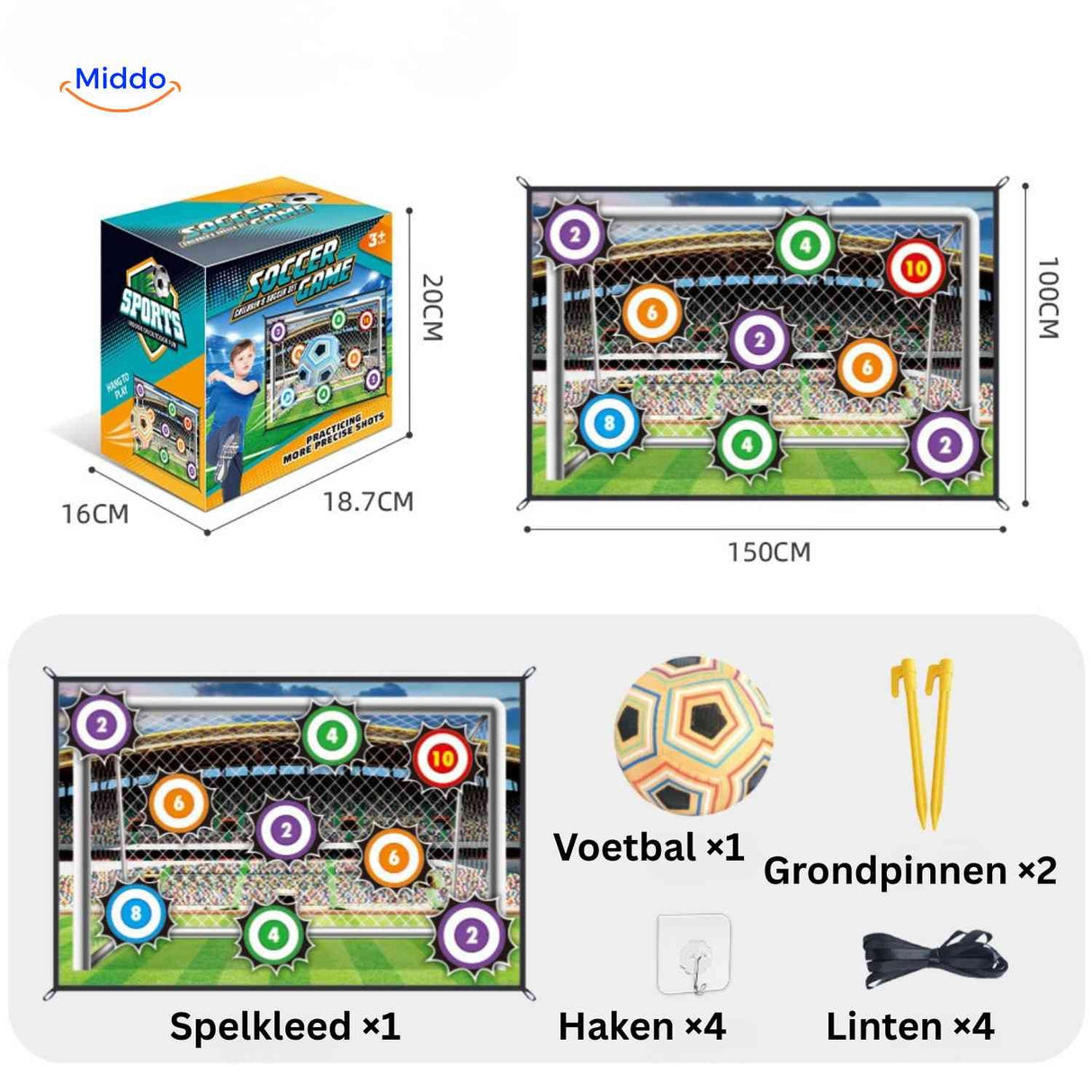GoalPlay numbered soccer target included with complete game set.