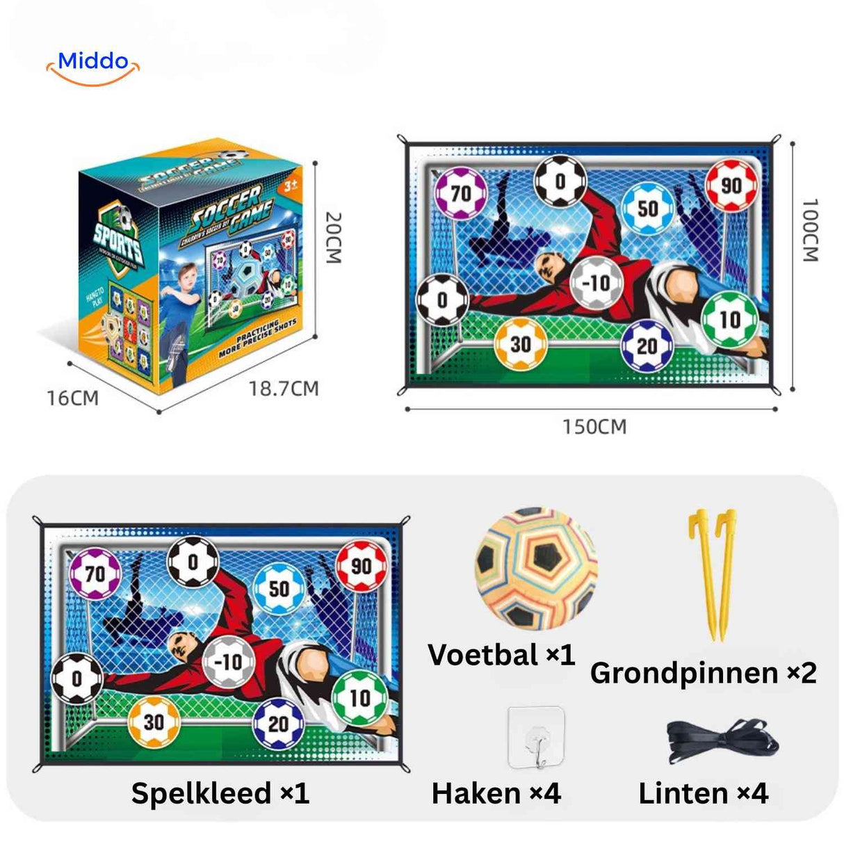 GoalPlay shooting target with scoring zones and soft soccer ball.