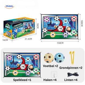 GoalPlay soccer target showing dimensions and size specifications.