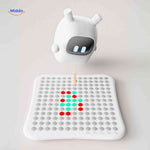Creative LED matrix board with robot design and colorful pattern features.