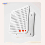 Minimalist LED matrix board with red LED indicators on bottom for status display.