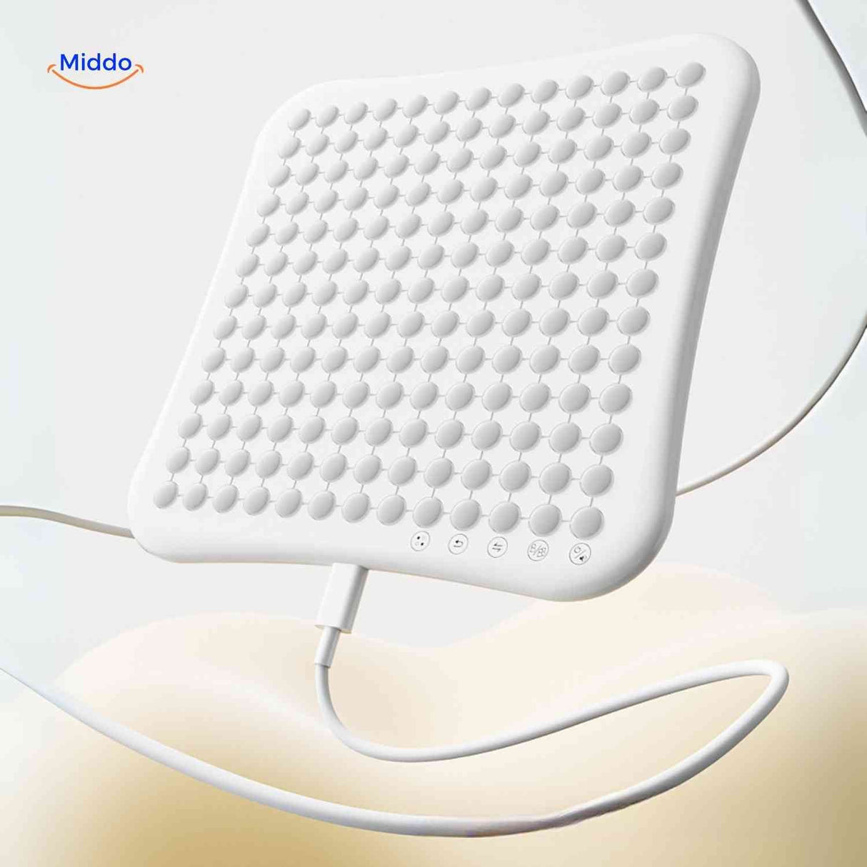 White LED matrix board with included Type-C charging cable for portable gaming.