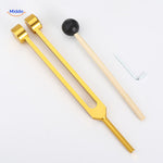 Gold tuning fork with round head design, 21.5cm therapeutic healing fork.