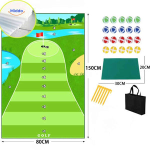 Golf practice mat designed for distance training and swing development.