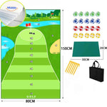 Golf practice mat designed for distance training and swing development.