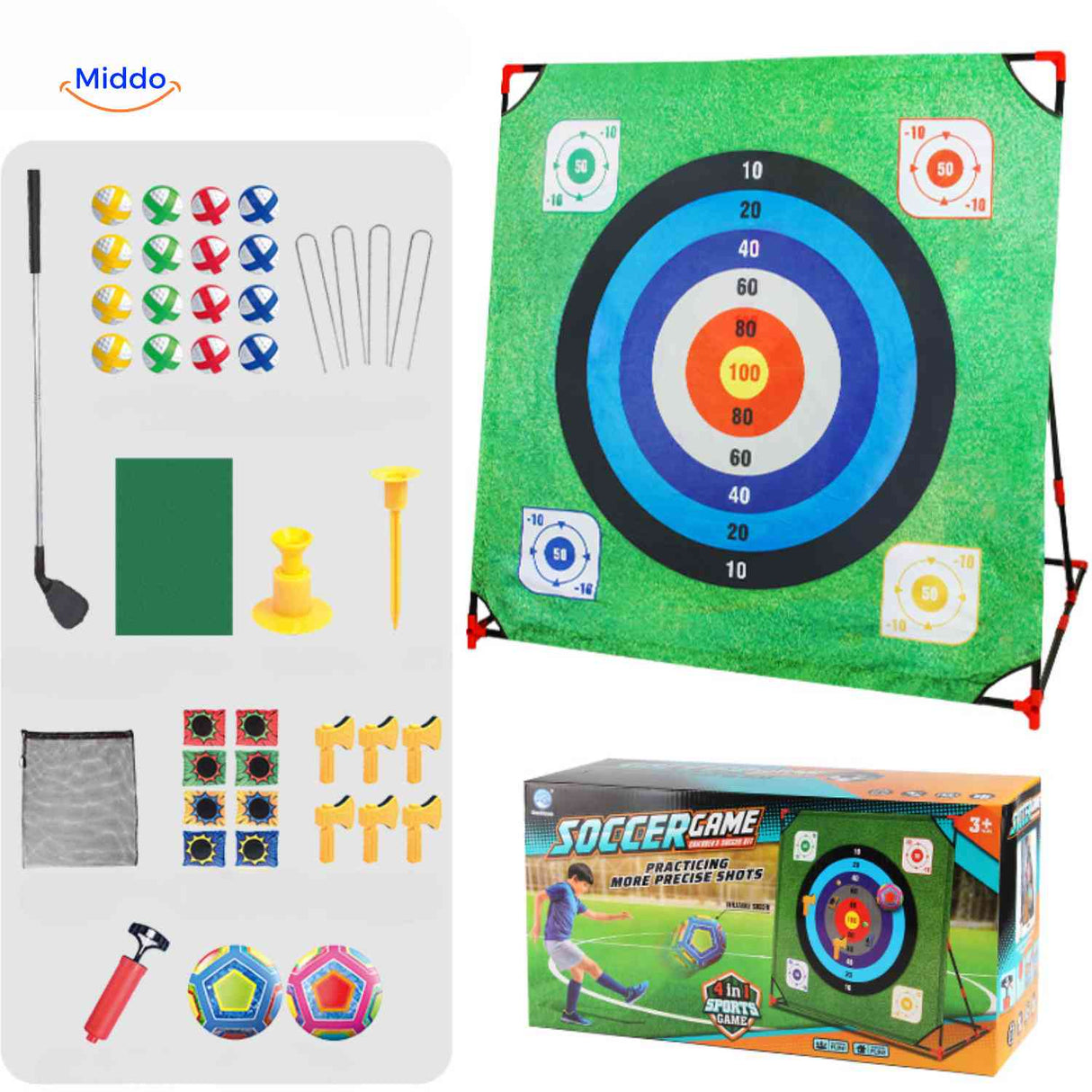 PlaySquare golf set with target and shooting game for kids indoor outdoor play.