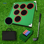 Golf target board set displayed on grass field for outdoor play.