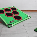 Golf target board for indoor practice swing training with kids.