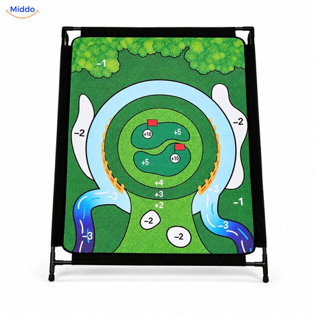 GolfMaster golf target with black frame and scoring zones