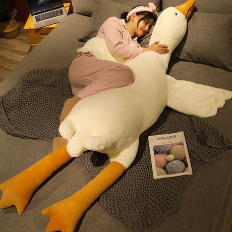 Goosy large goose plush cuddle pillow with soft oversized design.